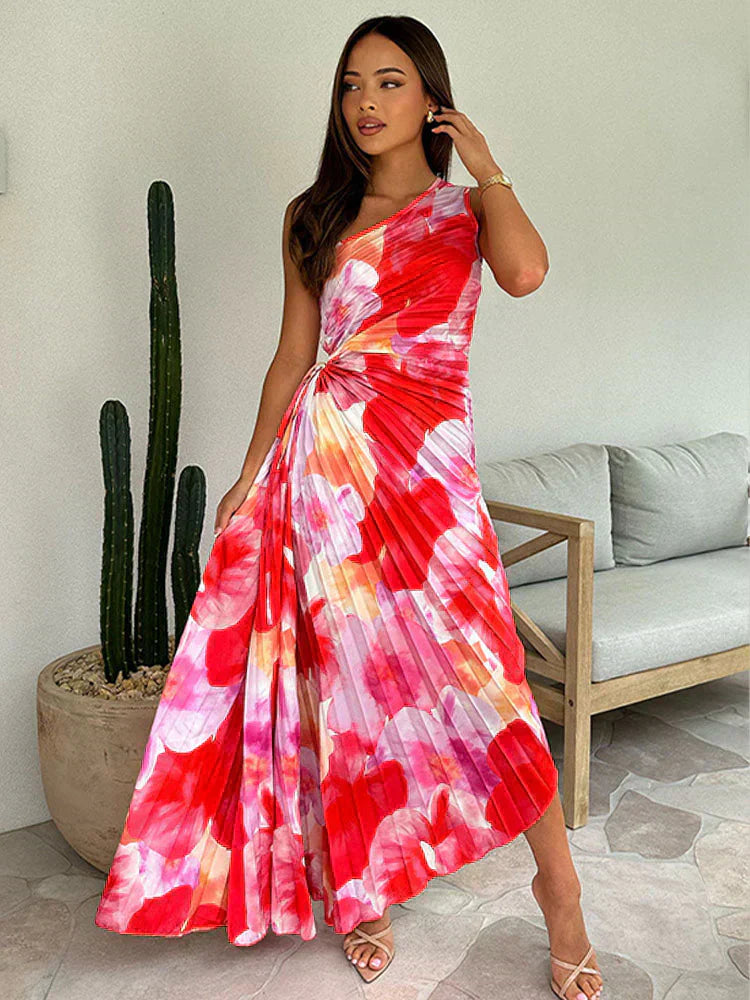 Asymmetric Pleated Maxi Dress™ – Eleganz mit modernem asymmetrischem Design