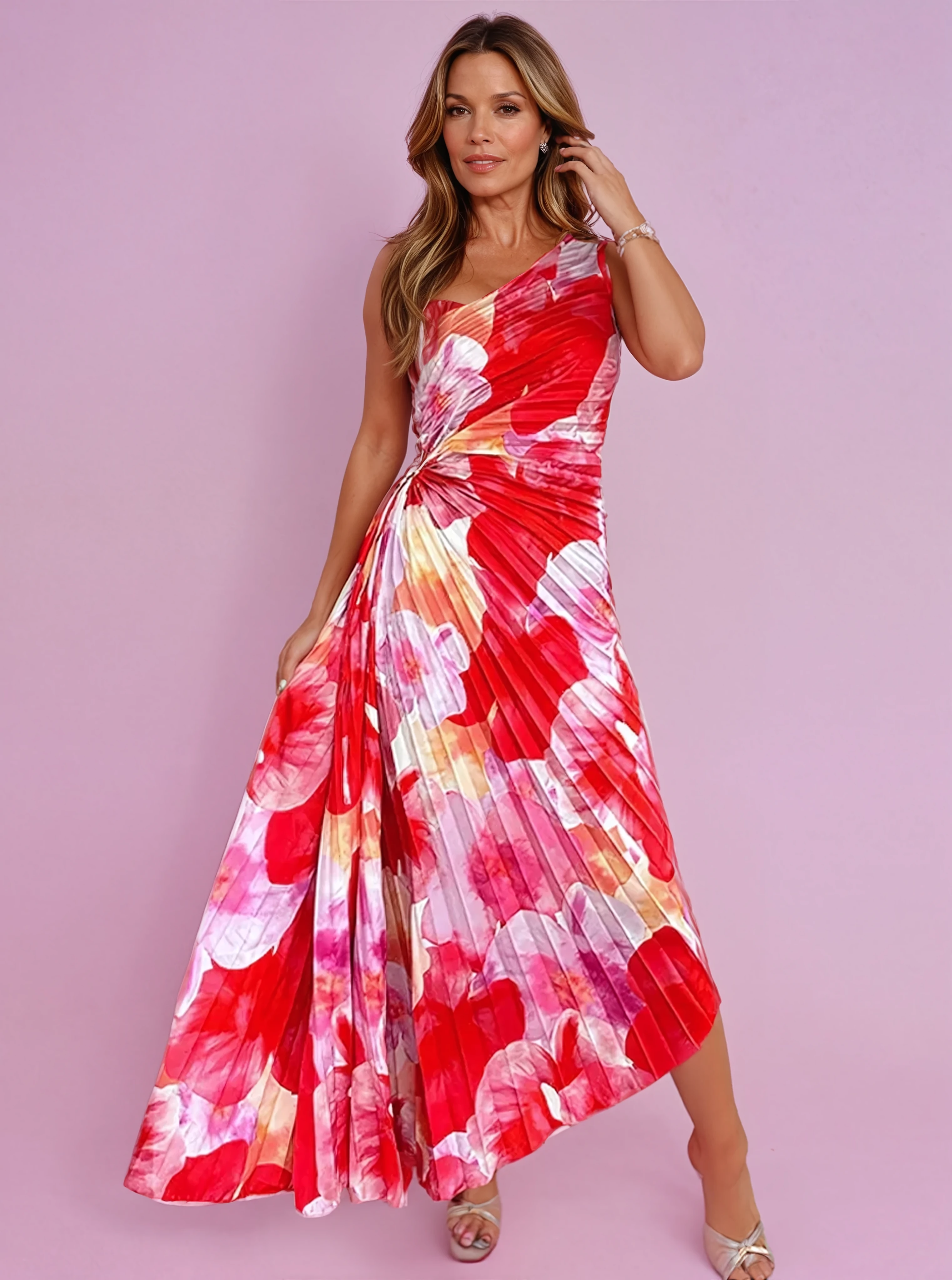 Asymmetric Pleated Maxi Dress™ – Eleganz mit modernem asymmetrischem Design