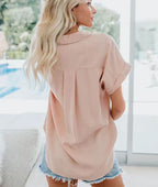 Women's Button Front Short Sleeve Blouse Relaxed Fit Lightweight Casual Summer Shirt™ – Mühelose Eleganz für den Alltag