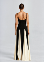Women's Strappy Maxi Dress with Contrast Panel™ – Elegante Silhouette für besondere Anlässe