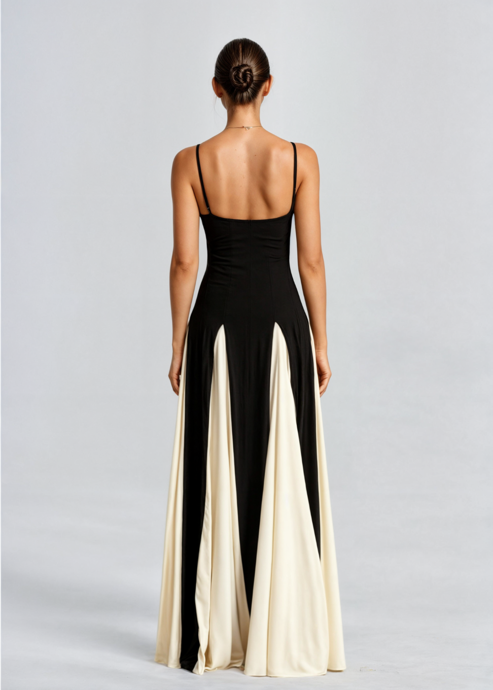 Women's Strappy Maxi Dress with Contrast Panel™ – Elegante Silhouette für besondere Anlässe