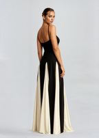 Women's Strappy Maxi Dress with Contrast Panel™ – Elegante Silhouette für besondere Anlässe