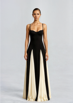 Women's Strappy Maxi Dress with Contrast Panel™ – Elegante Silhouette für besondere Anlässe