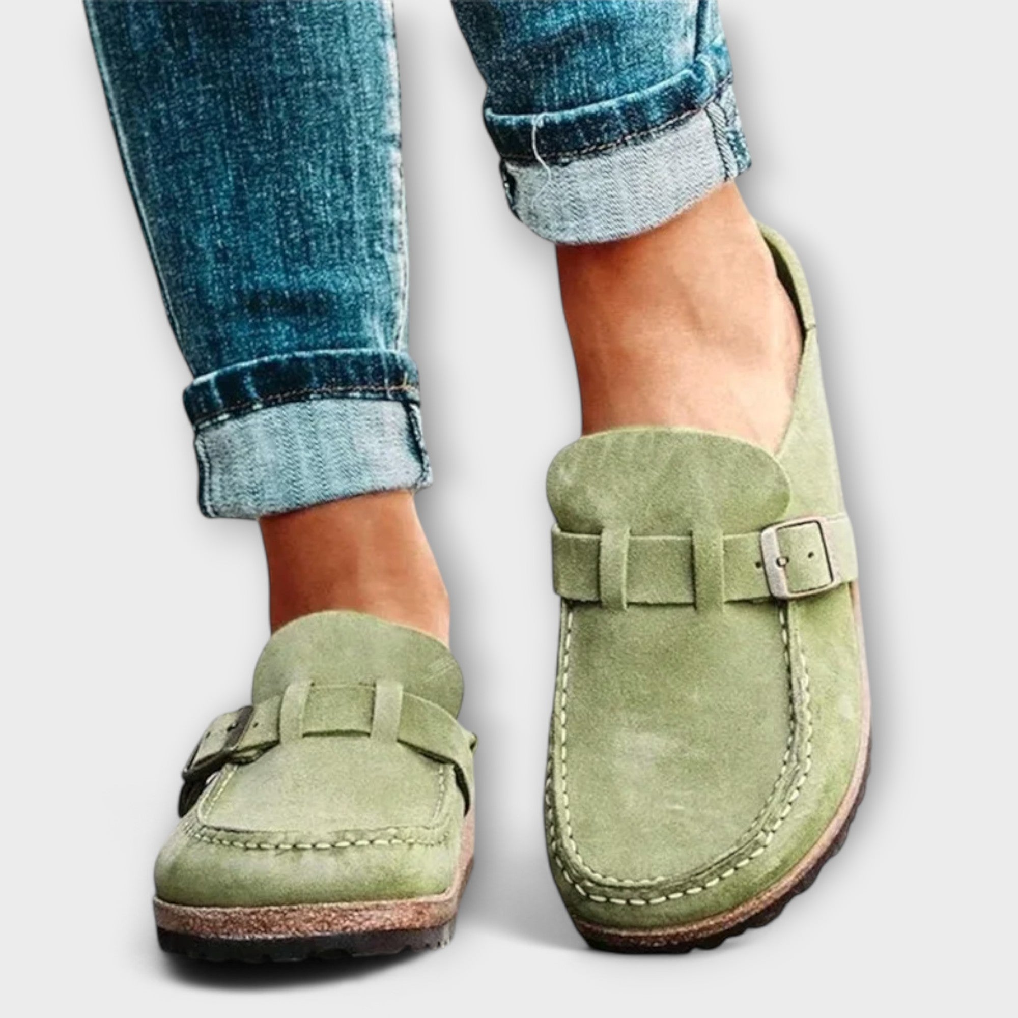 Orthopädische Slip-On Mokassins für Damen mit gepolsterter Einlegesohle und Schnallen-Detail™ – Eleganter Komfort für jeden Tag