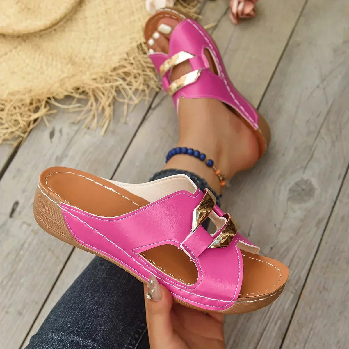 Orthopädische Plateau-Sandalen für Damen mit verstellbaren Riemen und gepolsterter Sohle™ – Stilvoller Komfort für den ganzen Tag