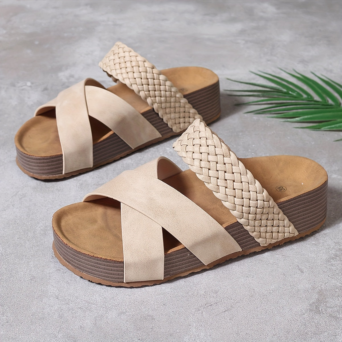 Damen Sandalen mit geflochtenem Kreuzriemen und gepolsterter Sohle™ – Stilvoller Komfort für den ganzen Tag