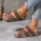Damen Sandalen mit geflochtenem Kreuzriemen und gepolsterter Sohle™ – Stilvoller Komfort für den ganzen Tag