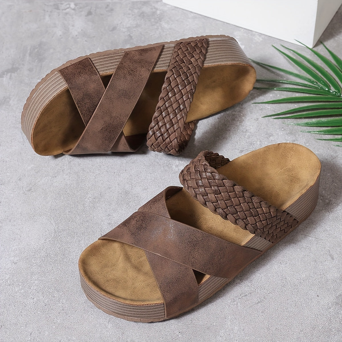 Damen Sandalen mit geflochtenem Kreuzriemen und gepolsterter Sohle™ – Stilvoller Komfort für den ganzen Tag