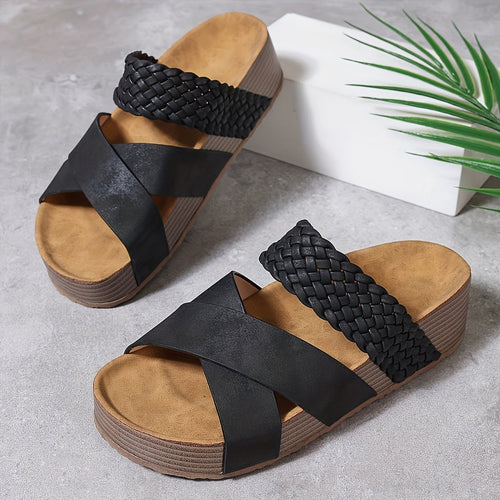 Damen Sandalen mit geflochtenem Kreuzriemen und gepolsterter Sohle™ – Stilvoller Komfort für den ganzen Tag