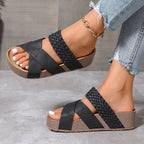 Damen Sandalen mit geflochtenem Kreuzriemen und gepolsterter Sohle™ – Stilvoller Komfort für den ganzen Tag