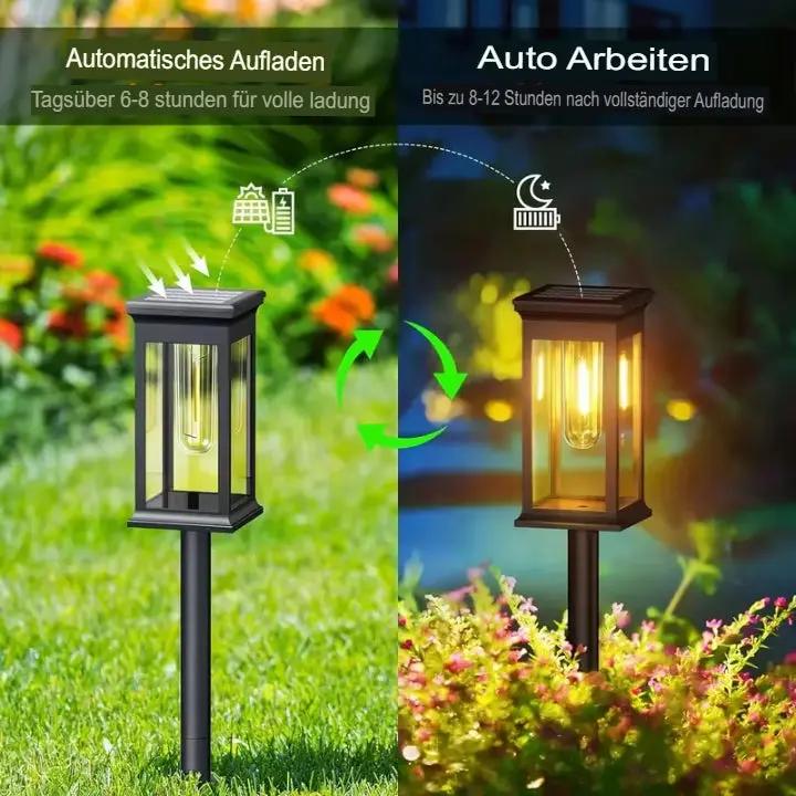 SolarGarden™ – Warmweißes Licht für Wege, Beete & stimmungsvolle Akzente im Garten [1 + 1 Gratis]
