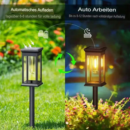 SolarGarden™ – Warmweißes Licht für Wege, Beete & stimmungsvolle Akzente im Garten [1 + 1 Gratis]
