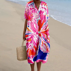 Women's Printed V-Neck Midi Dress for Vacation™ – Entspannter Komfort für sonnige Tage