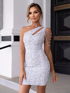 Women's One Shoulder Sequin Bodycon Party Mini Dress™ – Glamouröser Auftritt für unvergessliche Momente