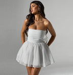 Women's Strapless Pleated Flared Elegant Party Mini Dress™ – Zeitlose Eleganz für besondere Anlässe