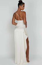Women's One Shoulder High Slit Maxi Dress with Slim Fit™ – Elegante Silhouette mit modernem Glamour