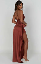 Women's One Shoulder High Slit Maxi Dress with Slim Fit™ – Elegante Silhouette mit modernem Glamour