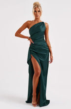 Women's One Shoulder High Slit Maxi Dress with Slim Fit™ – Elegante Silhouette mit modernem Glamour
