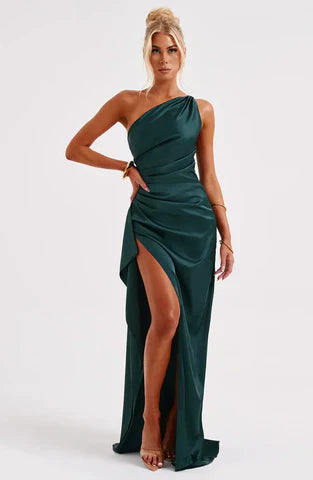 Women's One Shoulder High Slit Maxi Dress with Slim Fit™ – Elegante Silhouette mit modernem Glamour