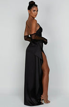 Women's One Shoulder High Slit Maxi Dress with Slim Fit™ – Elegante Silhouette mit modernem Glamour