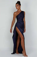 Women's One Shoulder High Slit Maxi Dress with Slim Fit™ – Elegante Silhouette mit modernem Glamour