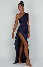 Women's One Shoulder High Slit Maxi Dress with Slim Fit™ – Elegante Silhouette mit modernem Glamour