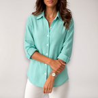 Women's Button Front Roll Up Sleeve Relaxed Fit Summer Shirt™ – Mühelose Eleganz für den ganzen Sommer