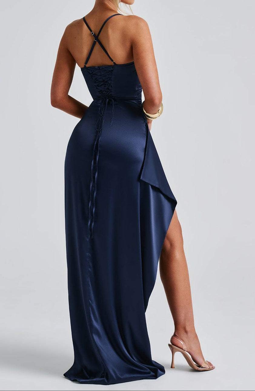 Women's Strappy High Slit Maxi Dress with Slim Fit™ – Elegante Silhouette für besondere Anlässe
