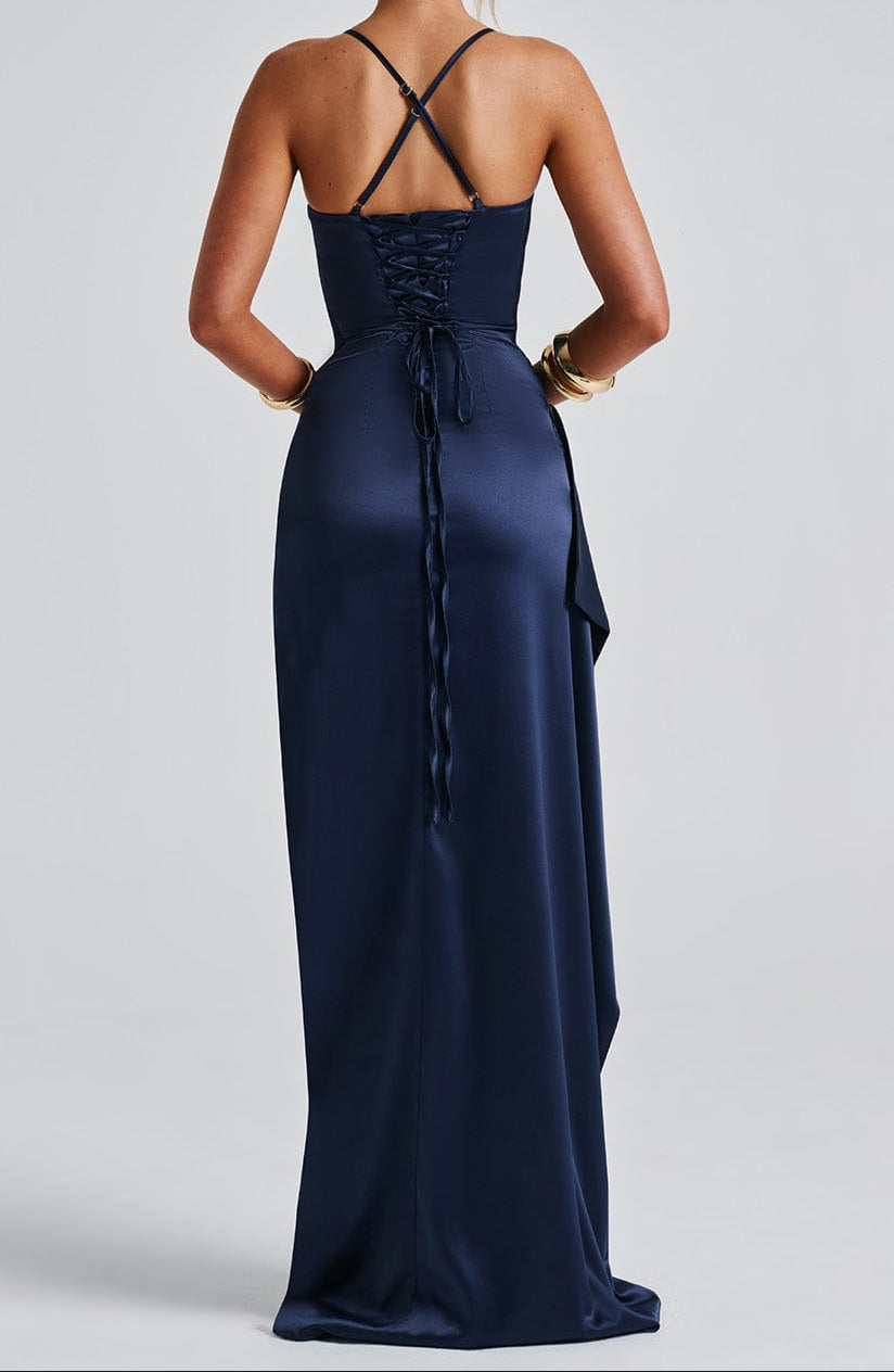 Women's Strappy High Slit Maxi Dress with Slim Fit™ – Elegante Silhouette für besondere Anlässe