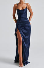 Women's Strappy High Slit Maxi Dress with Slim Fit™ – Elegante Silhouette für besondere Anlässe