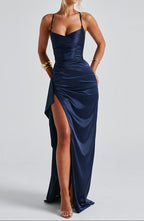 Women's Strappy High Slit Maxi Dress with Slim Fit™ – Elegante Silhouette für besondere Anlässe