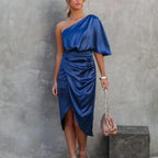 Isabel | Women's One Shoulder Mini Dress Wrap Style™ – Elegante Asymmetrie für stilvolle Auftritte