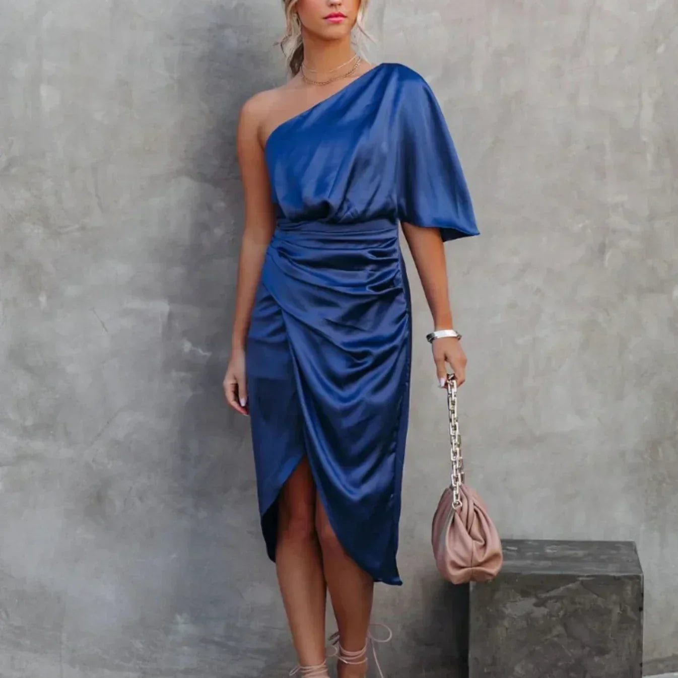 Isabel | Women's One Shoulder Mini Dress Wrap Style™ – Elegante Asymmetrie für stilvolle Auftritte