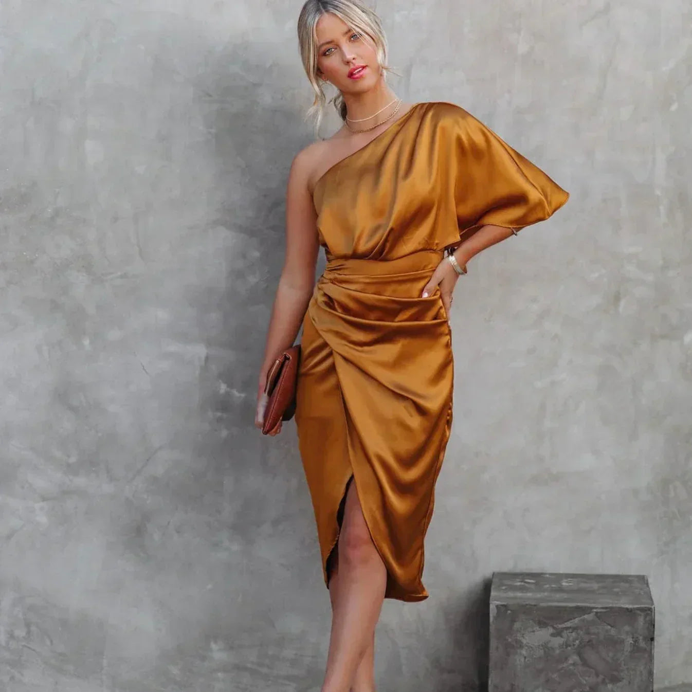 Isabel | Women's One Shoulder Mini Dress Wrap Style™ – Elegante Asymmetrie für stilvolle Auftritte