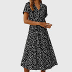 Printed Button-Front Midi Dress™ – Mühelose Eleganz für jeden Tag