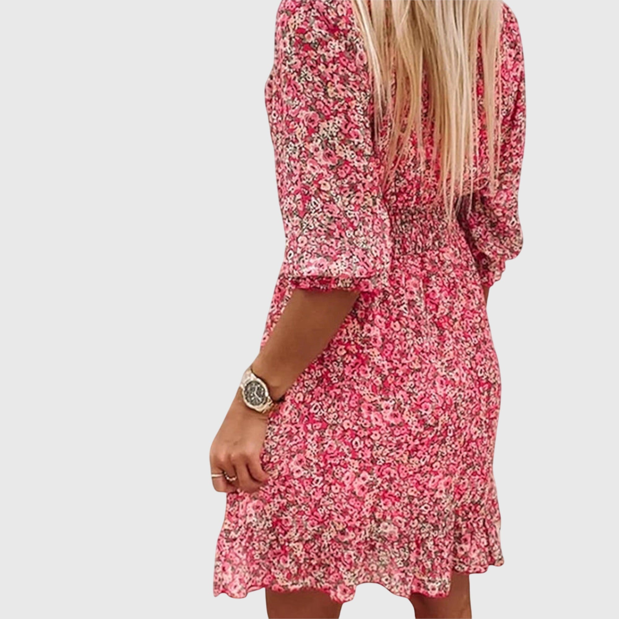 Women's Spring Smocked V-Neck Midi Dress™ – Zeitlose Eleganz für den Frühling