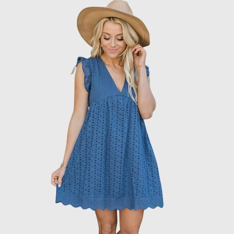 Women's V-Neck Sleeveless Mini Dress™ – Mühelose Eleganz für warme Tage
