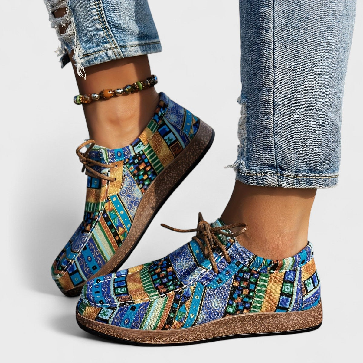Patchwork Orthopedic Lace-Up Casual Shoes™ – Komfort und Stil für jeden Tag