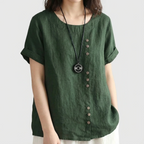 Stylish Asymmetrical Button Blouse™ – Mühelose Eleganz für jeden Tag