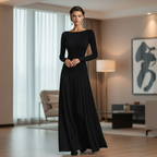 Elegantes Maxikleid mit Carré-Ausschnitt und langen Ärmeln™ – Zeitlose Eleganz für besondere Anlässe