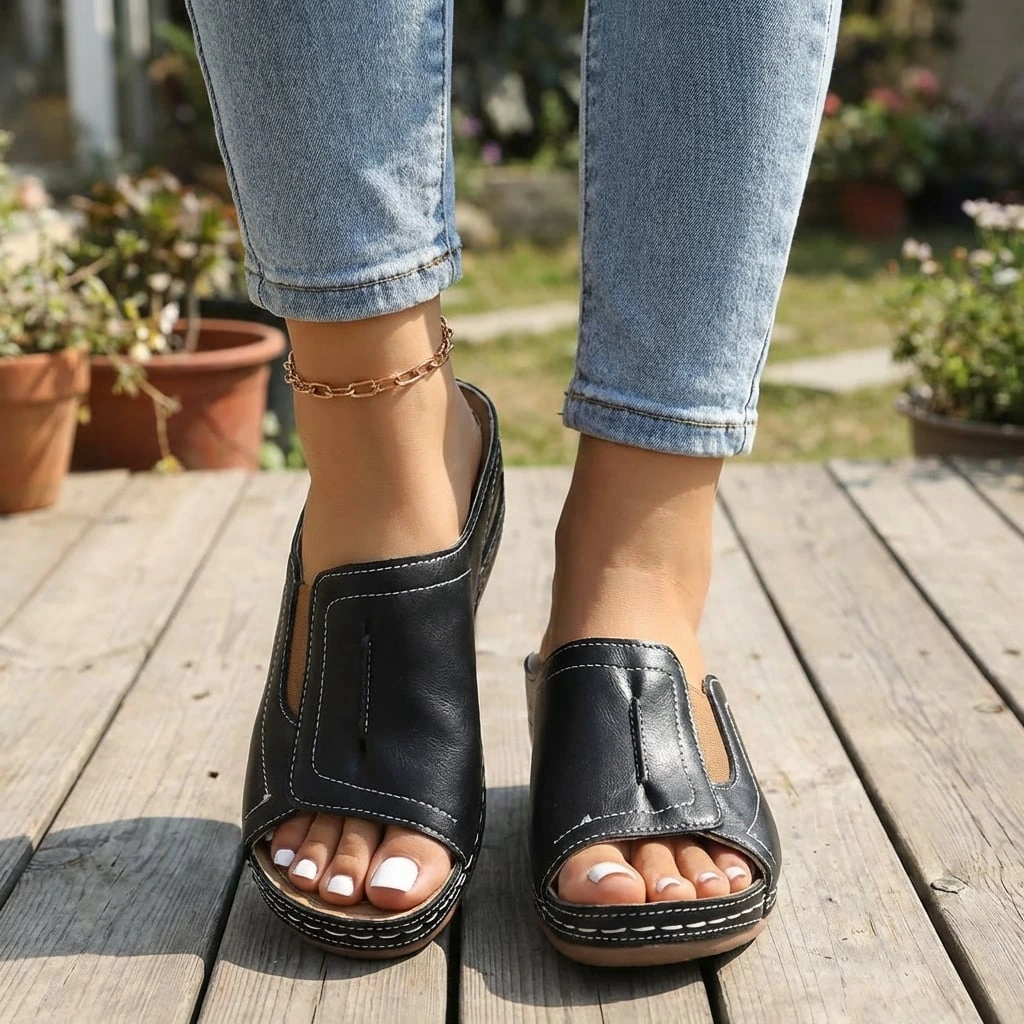 Lennox | Women's Orthopedic Slip-On Wedge Sandals™ – Orthopädischer Komfort trifft entspannten Stil
