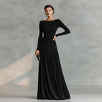 Elegantes Maxikleid mit Carré-Ausschnitt und langen Ärmeln™ – Zeitlose Eleganz für besondere Anlässe