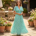 Floral Wrap Maxi Dress™ – Eleganter Wickelstil für mühelose Weiblichkeit