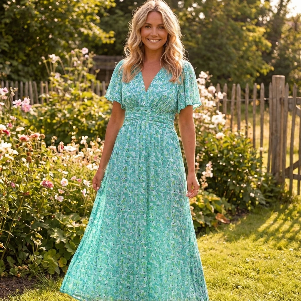 Floral Wrap Maxi Dress™ – Eleganter Wickelstil für mühelose Weiblichkeit
