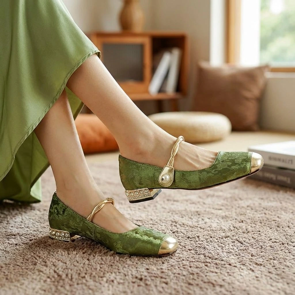 Square-Toe Orthopedic Embellished Flats™ – Elegante Unterstützung für den ganzen Tag