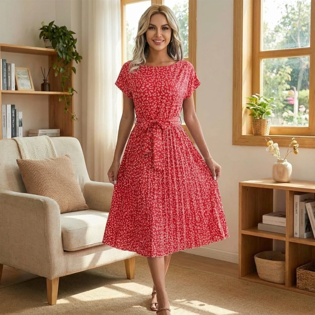 Spring Floral Midi Dress™ – Mühelose Eleganz für sonnige Frühlingstage