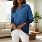 Shimmering Collared Knit Sweater™ – Elegante Festlichkeit für entspannte Momente