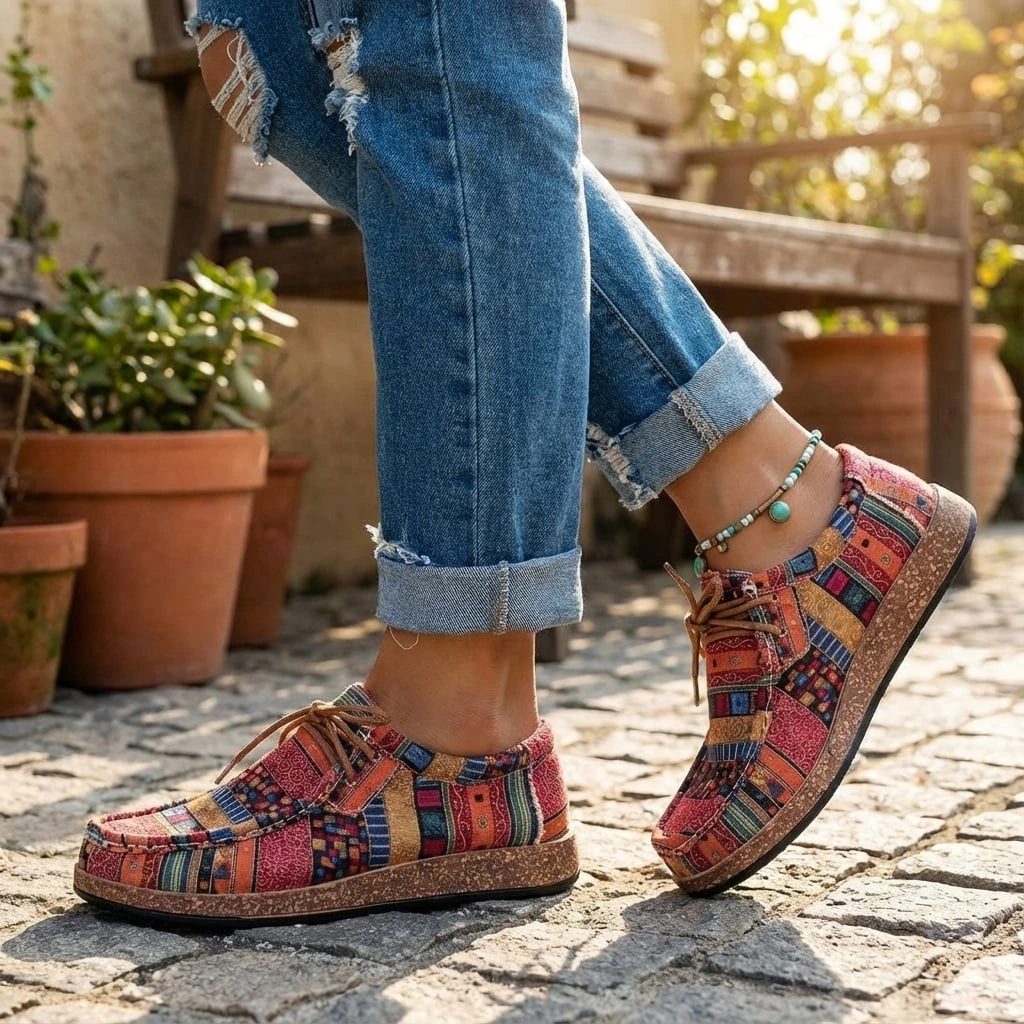 Patchwork Orthopedic Lace-Up Casual Shoes™ – Komfort und Stil für jeden Tag
