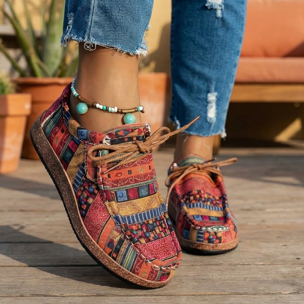 Patchwork Orthopedic Lace-Up Casual Shoes™ – Komfort und Stil für jeden Tag