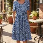 Printed Short Sleeve Midi Dress™ – Müheloser Komfort mit zeitloser Eleganz
